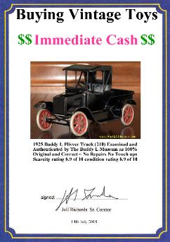 buying antique toys, buying vintage toys, buddy l flivver, antique buddy l truck, buddy l truck value, rare buddy l trucks, antique buddy l trucks, buddy l trucks price guide, buddy l truck identification, buddy l, buddy l toys price guide, free toy appraisals, buying old toys, www.buddylmuseum.com